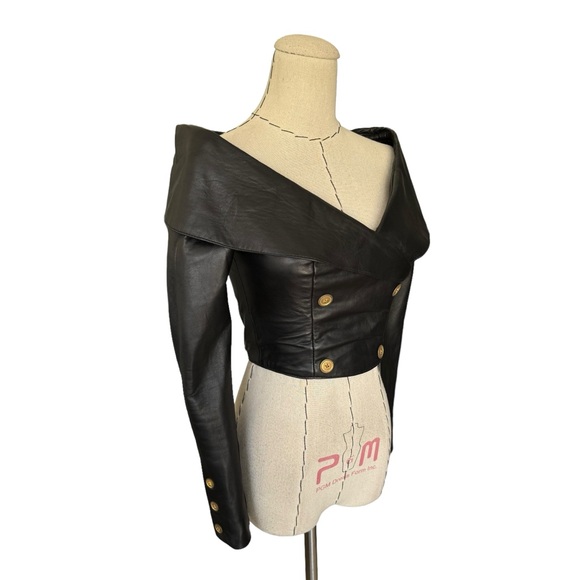 Rare 80s Vintage North Beach Leather Michael Hoban Cropped Top Jacket XS - Picture 10 of 15